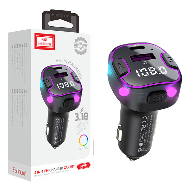 شارژر فندکی و FM PLAYER بلوتوثی ارلدام مدل ET-M99