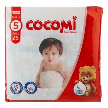 پوشک کوکومی چسبی سایز 5 بسته 26 عددی