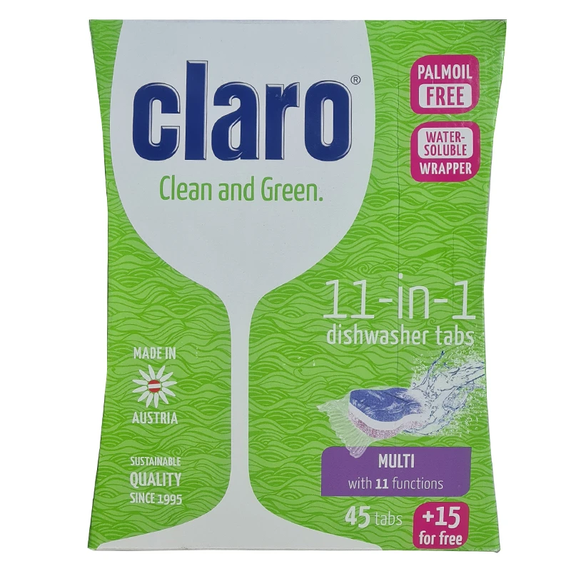 قرص ماشین ظرفشویی کلارو مدل A11 بسته ۶۰ عددی ۱۱ کاره